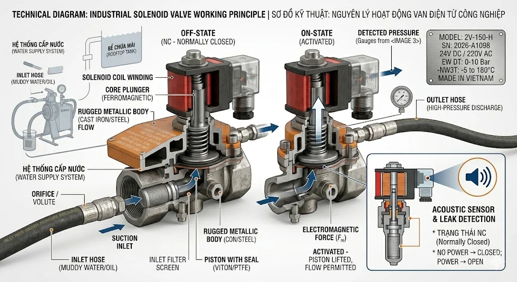Nguyên lý hoạt động của van điện từ