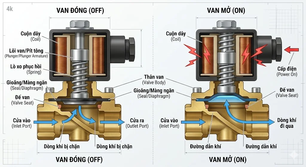 Nguyên lý hoạt động và cấu tạo của van