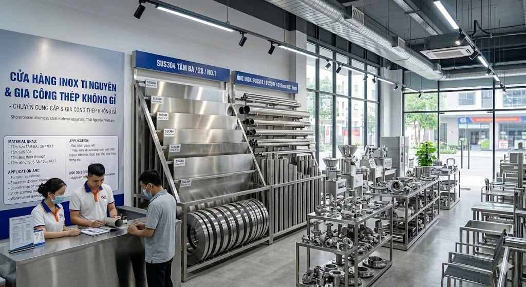 Hình ảnh cửa hàng inox trên thực tế