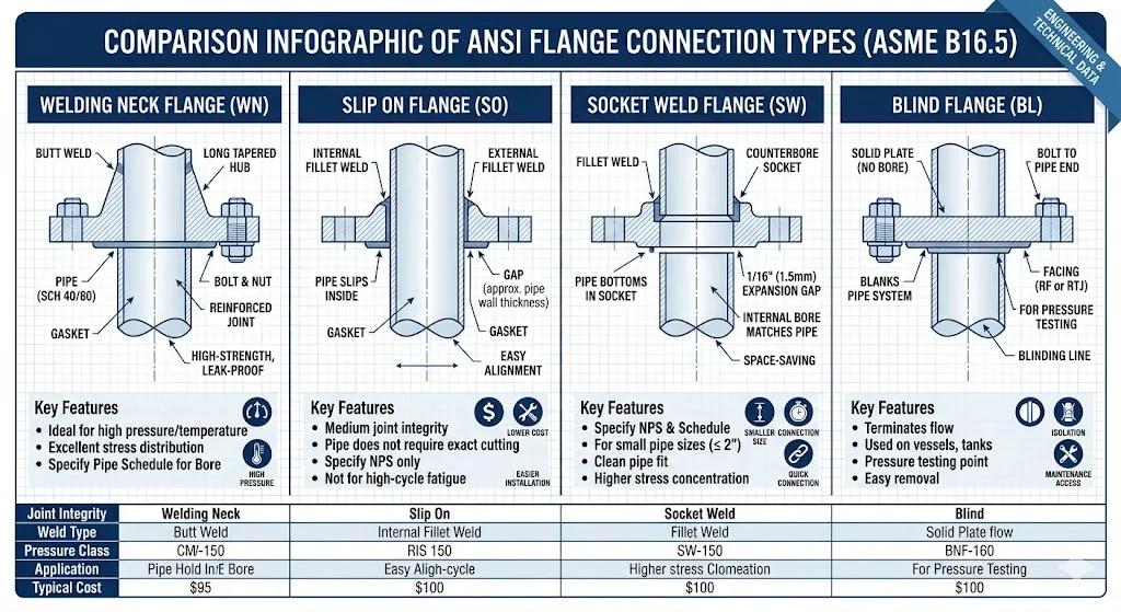 So Sánh Flange Connection ANSI Với DIN Và JIS