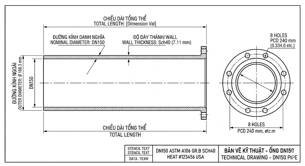 Ký thuật kích thước của ống